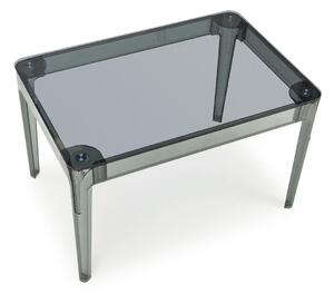 Asztal Houston 1403, Szürke, 74x80x120cm, Üveg, Műanyag