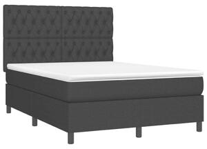 Modern Fekete Ágy LED-del - 140x190 cm