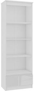 CLP polcos szekrény fiókkal (fényes fehér, 60 cm)