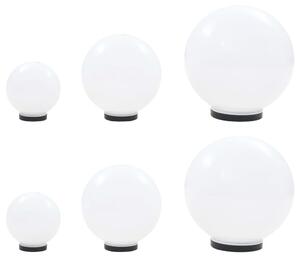 6 db-os LED gömblámpa-szett 20/30/40 cm PMMA
