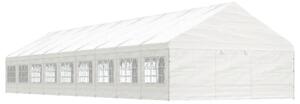 Fehér polietilén pavilon tetővel 20,07 x 5,88 x 3,75 m