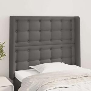 VidaXL szürke műbőr fejtámla szárnyakkal 93x16x118/128 cm