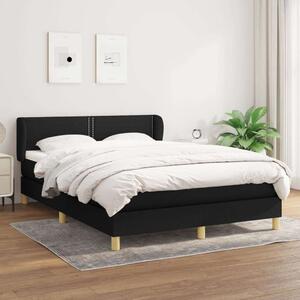 VidaXL Fekete Szövet Ágy Matraccal - 140x190 cm