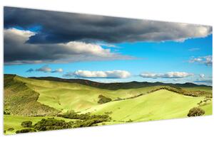 Kép - Zöld táj dombokkal (120x50 cm)