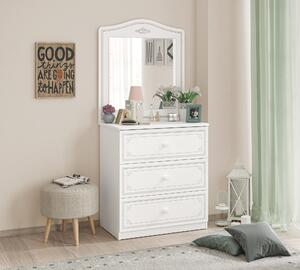 Hálószoba Bútor Szett Tiniknek, 5 darab Selena Small Grey Fehér / Szürke, 200 x 100 cm