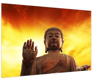 Kép - Buddha piros és sárga háttérrel (90x60 cm)