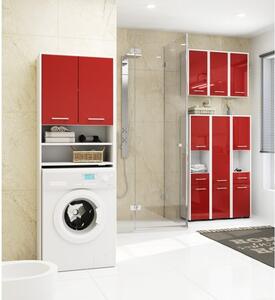 FIN W60 2D Fürdőszobai fali szekrény (piros/fehér)