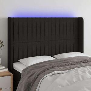 VidaXL Fekete Szövet Fejtámla LED-del - 147x16x118/128cm