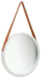 Ezüstszínű fali tükör pánttal 50 cm