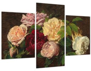 Kép - Henri Fantin-Latour, Roses de Nice on a Table, reprodukciók (90x60 cm)