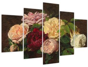 Kép - Henri Fantin-Latour, Roses de Nice on a Table, reprodukciók (150x105 cm)