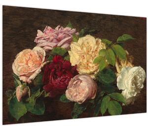 Kép - Henri Fantin-Latour, Roses de Nice on a Table, reprodukciók (90x60 cm)
