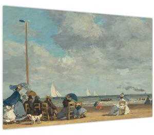 Kép - Eugène Boudin, Beach at Trouville, reprodukciók (90x60 cm)