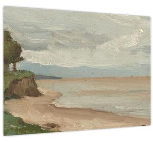Kép - Jean-Baptiste-Camille Corot, Beach Near Etretat, reprodukciók (70x50 cm)