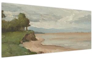 Kép - Jean-Baptiste-Camille Corot, Beach Near Etretat, reprodukciók (120x50 cm)
