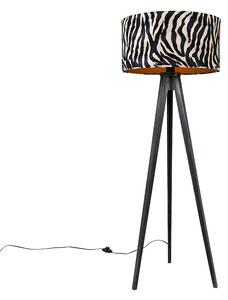 Állványlámpa állvány fekete, árnyékoló zebra 50 cm - Tripod Classic