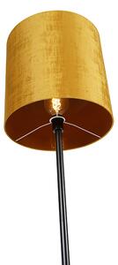 Klasszikus állólámpa fekete árnyalatú arany 40 cm - Simplo
