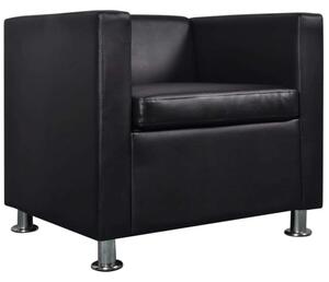 VidaXL Fekete Műbőr Fotel - 70x62.5x63 cm