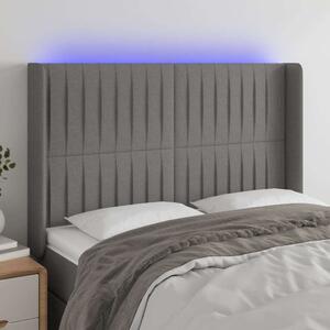 VidaXL sötétszürke szövet LED-es fejtámla 147x16x118/128 cm