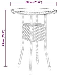 VidaXL 3 részes szürke polyrattan kerti bisztrószett