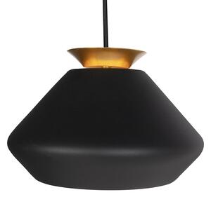Modern függesztett lámpa 3 világos fekete, arannyal - Mia
