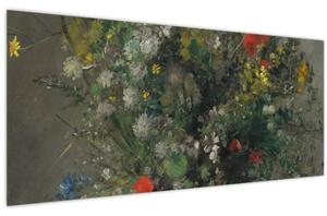 Kép - Auguste Renoir, Flowers in a Vase, reprodukciók (120x50 cm)