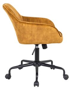 Stílusos irodai szék Esmeralda mustársárga bársony