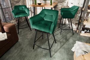 Stílusos kartámlás bár szék Giuliana 100 cm zöld bársony