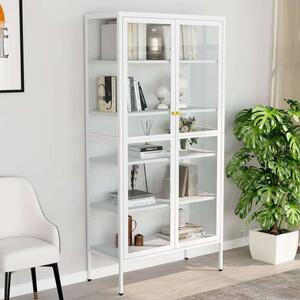 VidaXL Vitrin - Fehér Acél és Üveg - 90x40x180 cm