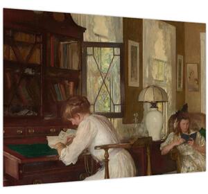 Üveg kép - Edmund Tarbell, Josephine and Mercie, reprodukciók (70x50 cm)