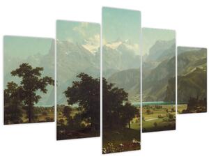 Kép - Albert Bierstadt, Lake Lucerne, reprodukciók (150x105 cm)