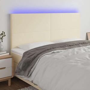 VidaXL krémszínű műbőr LED-es fejtámla 200x5x118/128 cm