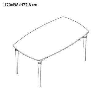Asztal, Forgácslap és Márvány Montana Fekete / Dió, H170xSz98xM77,8 cm