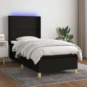 VidaXL LED-es Ágy - Fekete Szövet - 80x200 cm