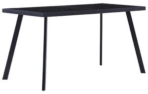 VidaXL Fekete Üveg Étkezőasztal - 140x70 cm