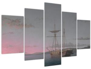 Kép - Fitz Henry Lane, Lumber Schooners at Evening on Penobscot Bay, reprodukciók (150x105 cm)