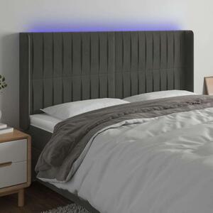 VidaXL LED-es Bársony Ágyfejtámla - Sötétszürke - 183cm