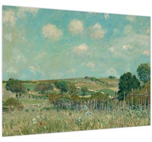 Üveg kép - Alfred Sisley, Meadow, reprodukciók (70x50 cm)