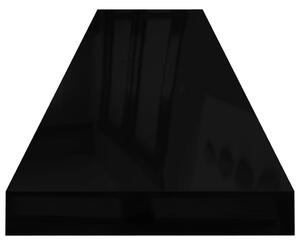 VidaXL magasfényű fekete MDF fali polc 120 x 23,5 x 3,8 cm