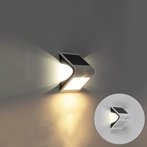 Kültéri fali lámpa fehér 14,5 cm-es tompított fénnyel és napelemes érzékelővel - Daya