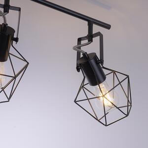 Ipari mennyezeti lámpa fekete, fa 4 lámpás - Sven