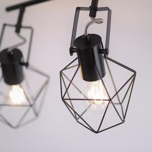 Ipari mennyezeti lámpa fekete, fa 4 lámpás - Sven