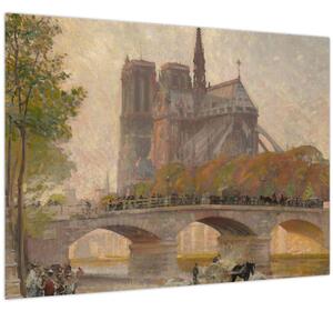 Üveg kép - Robert William Vonnoh, Notre Dame de Paris, reprodukciók (70x50 cm)