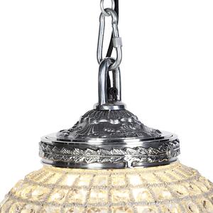 Art Deco függesztett lámpa kristály, 35 cm ezüstvel - Kasbah