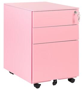 Háromfiókos rózsaszín fém tárolószekrény CAMI