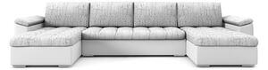 VEGAS 320/160 U alakú kinyitható kanapé Sötétszürke / fehér ökobőr