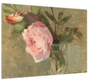 Üveg kép - Berthe Morisot, Peonies, reprodukciók (70x50 cm)