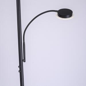 Állólámpa fekete, LED-del, fényérzékelővel és olvasókarral - Hanz