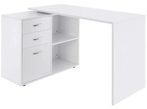 Homcom sarokasztal, MDF, 117 x 83,5 x 76 cm, fehér