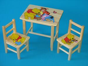 Gyerekasztal székekkel Micimackó + kis asztal ingyen !!!